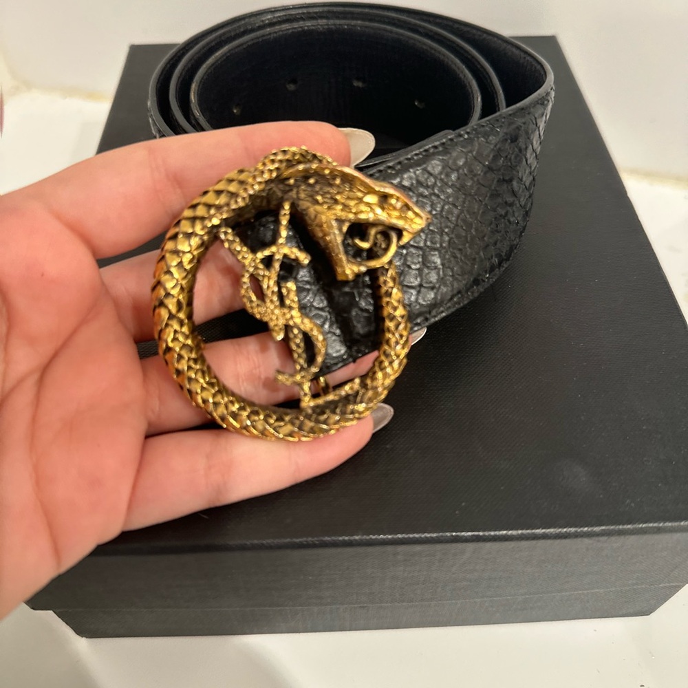 YSL Snakeskin Serpent Belt